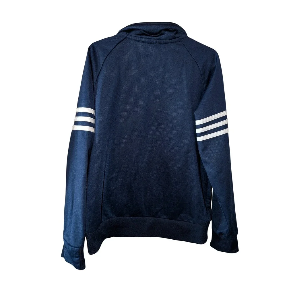 Adidas Boys Navy Blue White 3-Stripe Full Zip Track Jacket Size Small 8